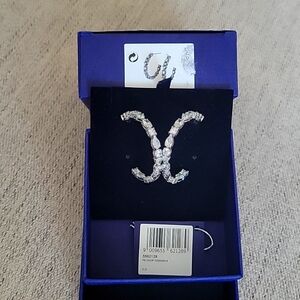 Swarovski mesmera rhodium hoop earings